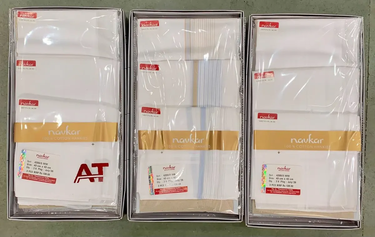 Navkar 4200 — wholesale gents box rumal, Apsara Textiles Itwari Nagpur