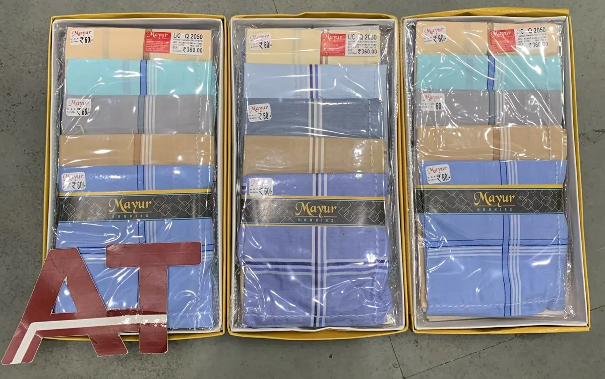 Hankies 2050 — wholesale gents box rumal, Apsara Textiles Itwari Nagpur