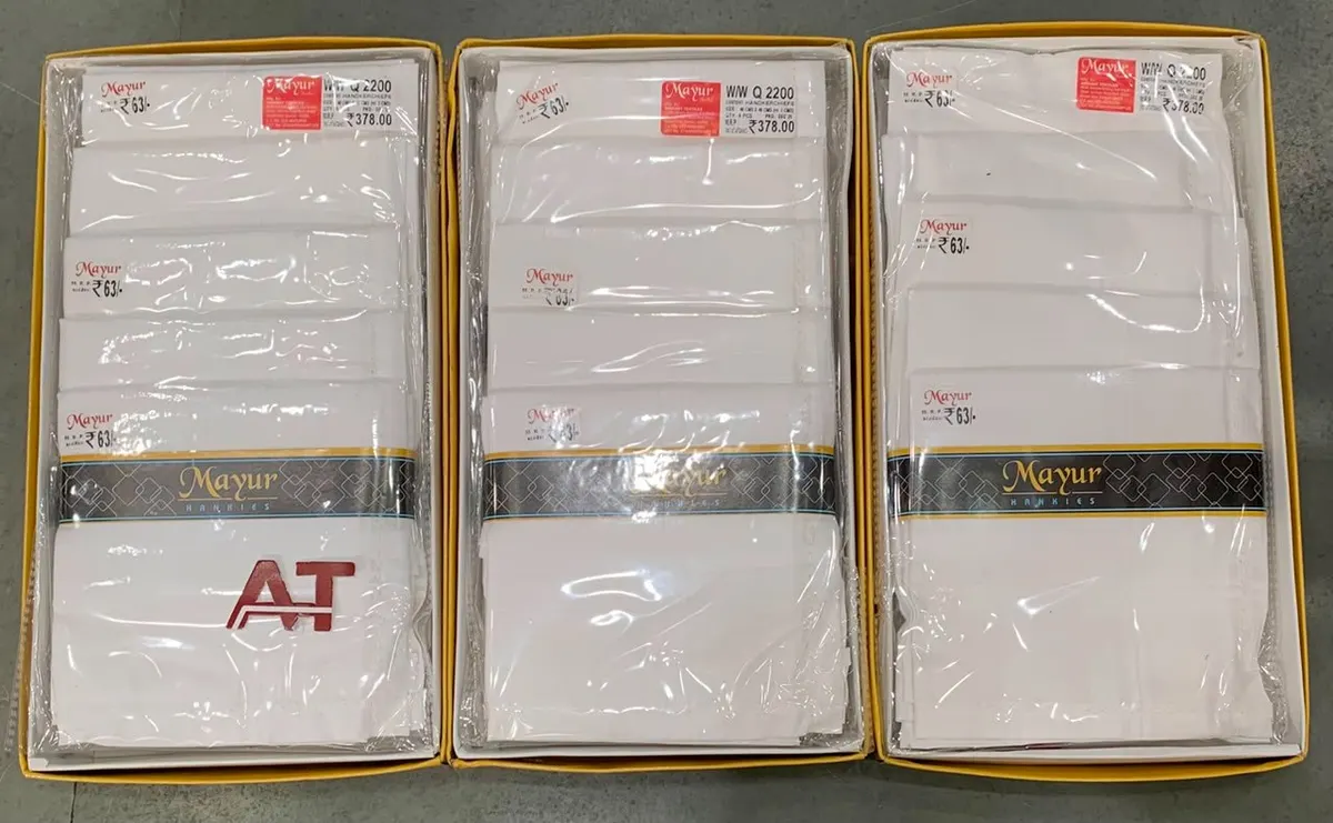 Hankies 2200 — wholesale gents box rumal, Apsara Textiles Itwari Nagpur