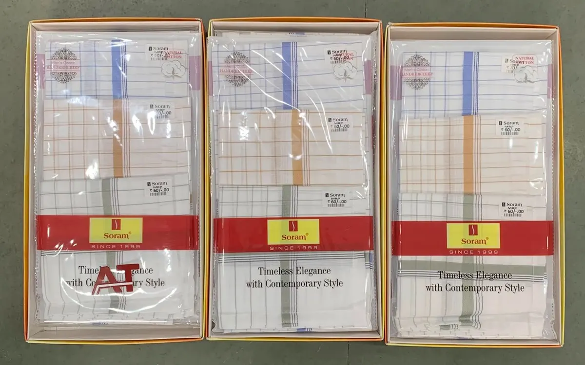Soram 295 W/b — wholesale gents box rumal, Apsara Textiles Itwari Nagpur