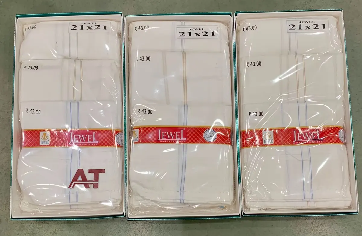 Jewel J63 W/b — wholesale gents box rumal, Apsara Textiles Itwari Nagpur