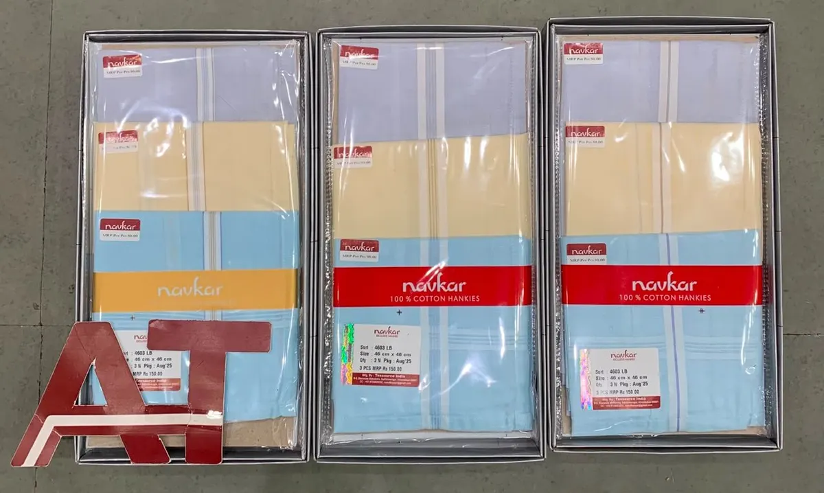 Navkar 4603 — wholesale gents box rumal, Apsara Textiles Itwari Nagpur