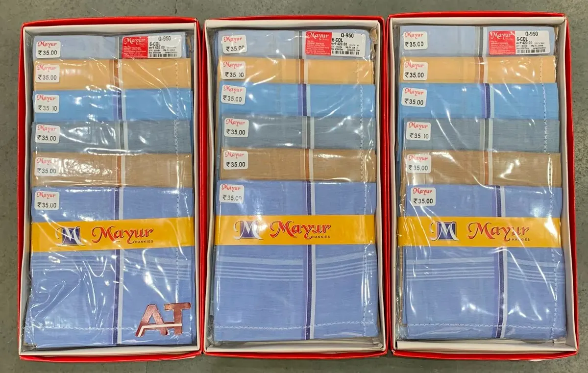Hankies 950 — wholesale gents box rumal, Apsara Textiles Itwari Nagpur