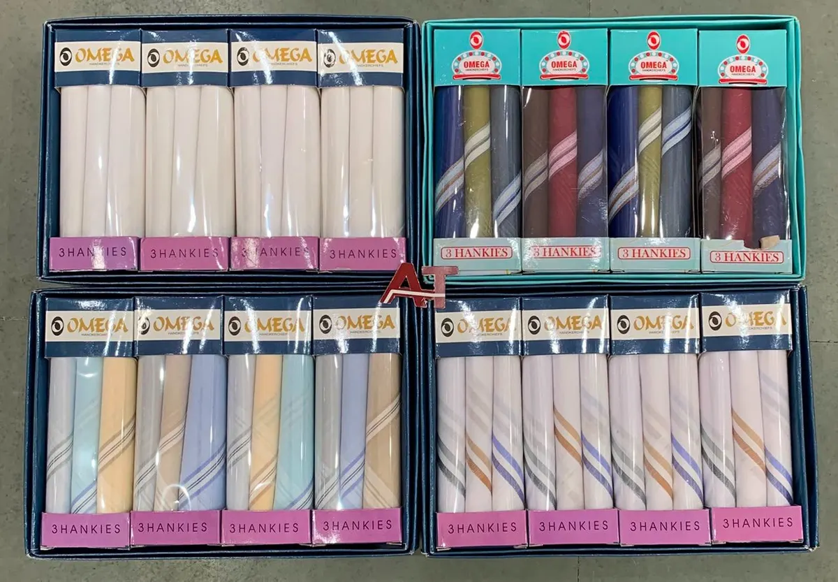 Omega 3PCS — wholesale gents box rumal, Apsara Textiles Itwari Nagpur