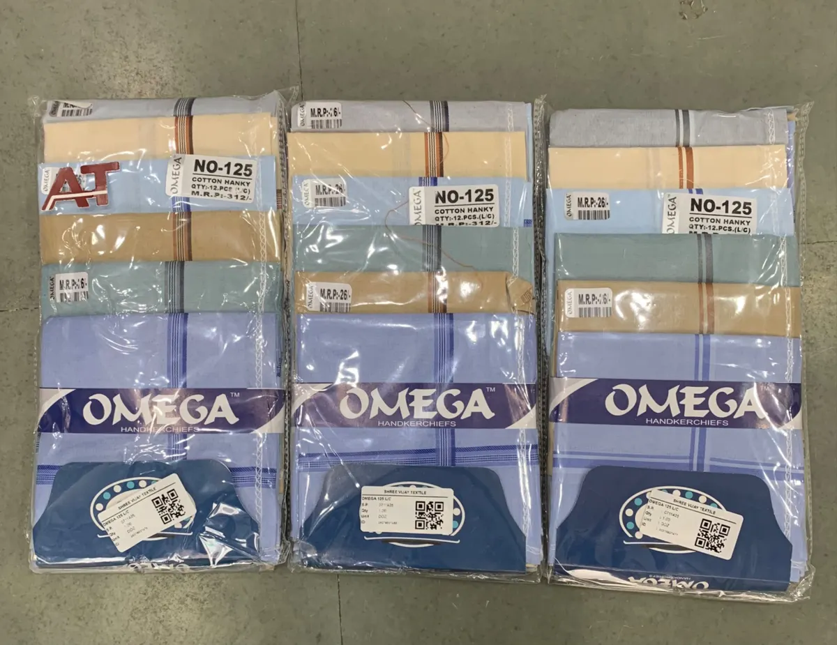 Omega 125L/C — wholesale gents hankies, Apsara Textiles Itwari Nagpur