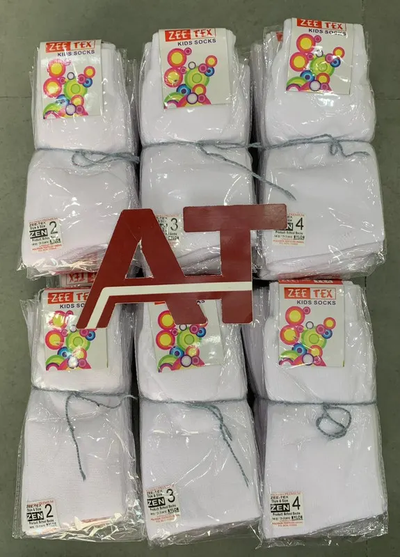 White Socks 2/3/4 Zeetex — wholesale kids socks, Apsara Textiles Itwari Nagpur