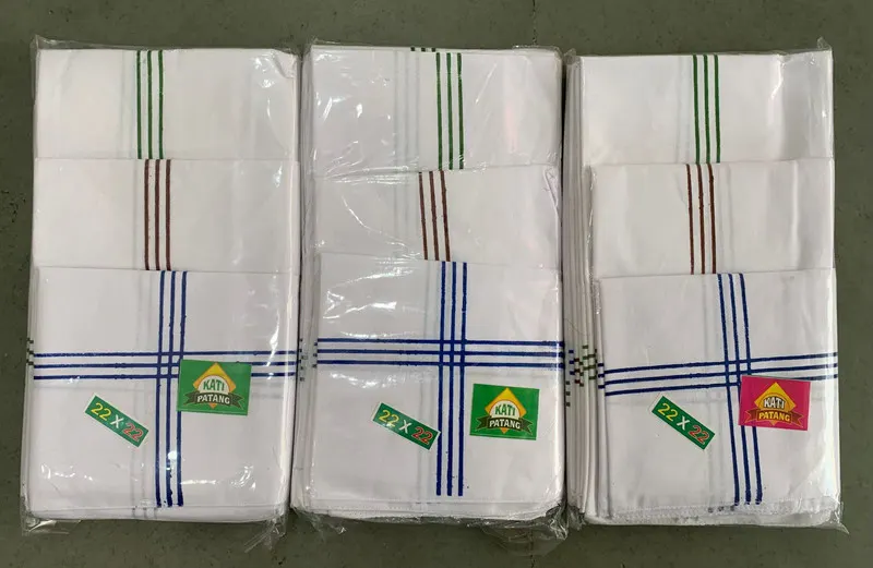 B P 22X22 — wholesale white rumal, Apsara Textiles Itwari Nagpur