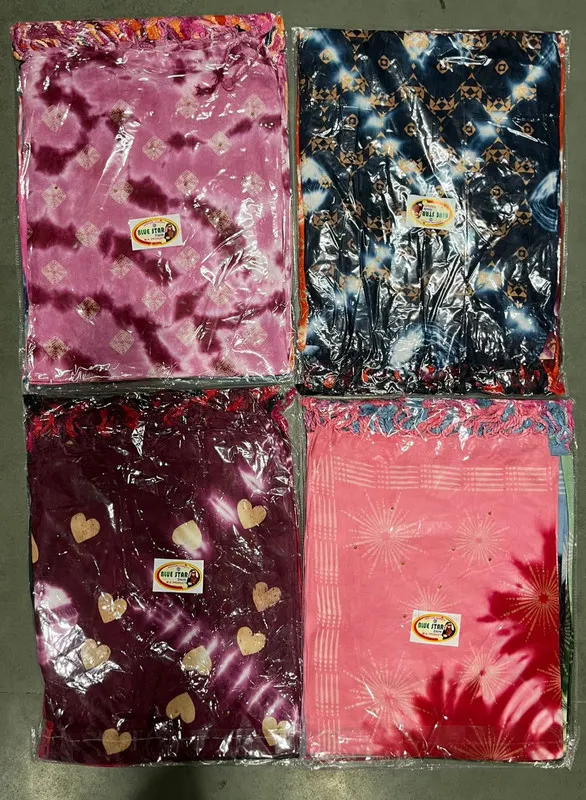 Blue Star Stole — wholesale satin stole, Apsara Textiles Itwari Nagpur