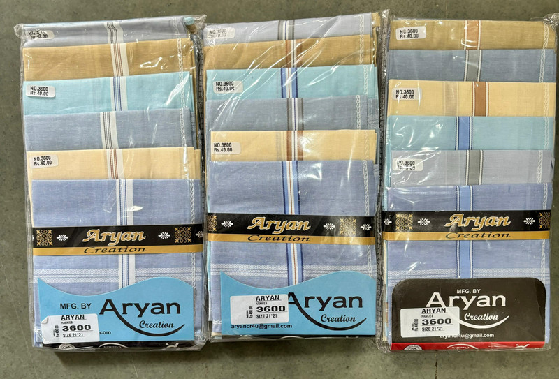 Aryan 3600 Col — wholesale gents rumal 2, Apsara Textiles Itwari Nagpur