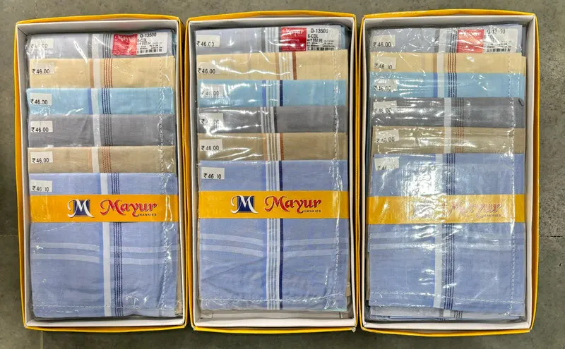 Mayur C/b Hankies — wholesale, Apsara Textiles Nagpur