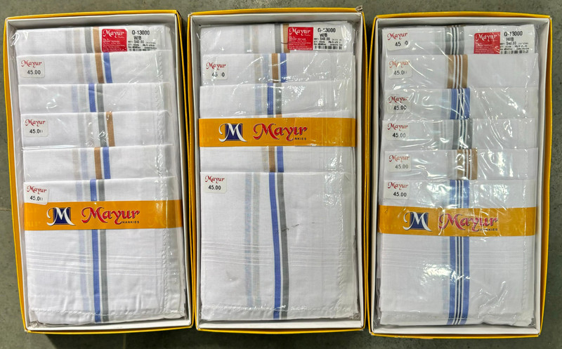 Mayur W/b Hankies — wholesale gents box rumal, Apsara Textiles Itwari Nagpur