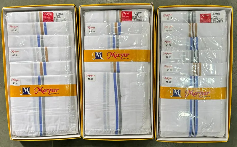 Mayur W/b Hankies — wholesale, Apsara Textiles Nagpur