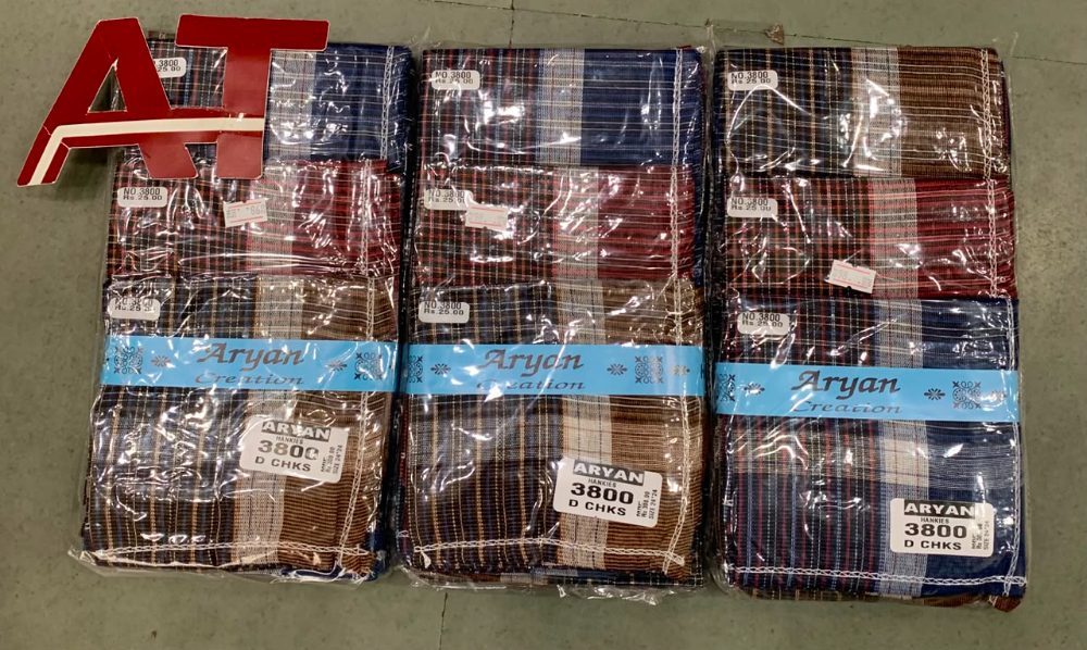 Aryan 3800 Dark Checks — wholesale gents rumal 2, Apsara Textiles Itwari Nagpur