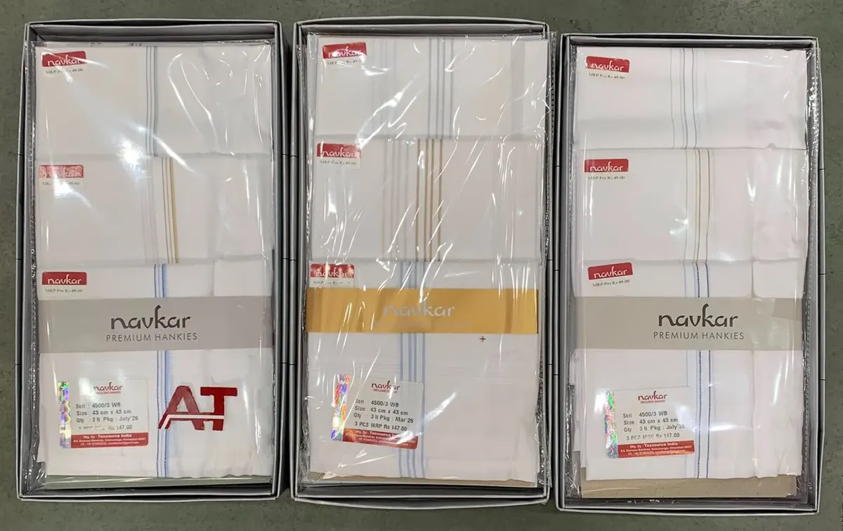 Navkar 4500 W/b — wholesale gents box rumal, Apsara Textiles Itwari Nagpur