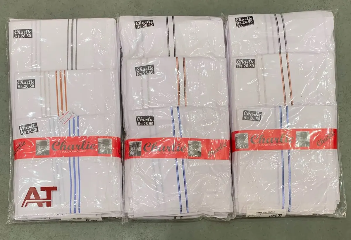 Charli 26.50 White — wholesale gents rumal 1, Apsara Textiles Itwari Nagpur