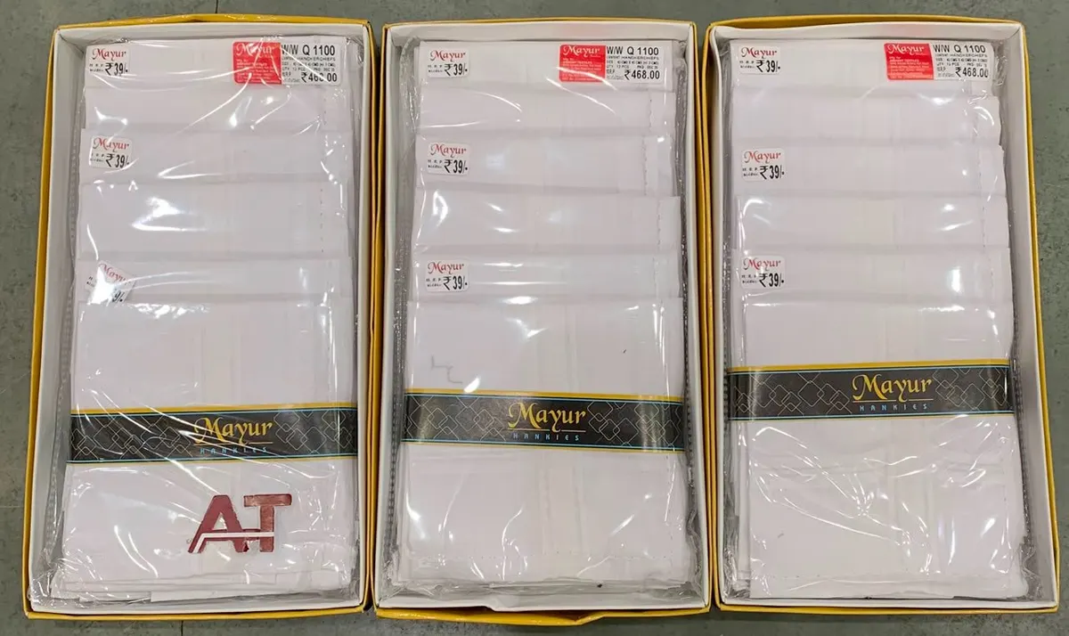 Hankies 1100 — wholesale gents box rumal, Apsara Textiles Itwari Nagpur