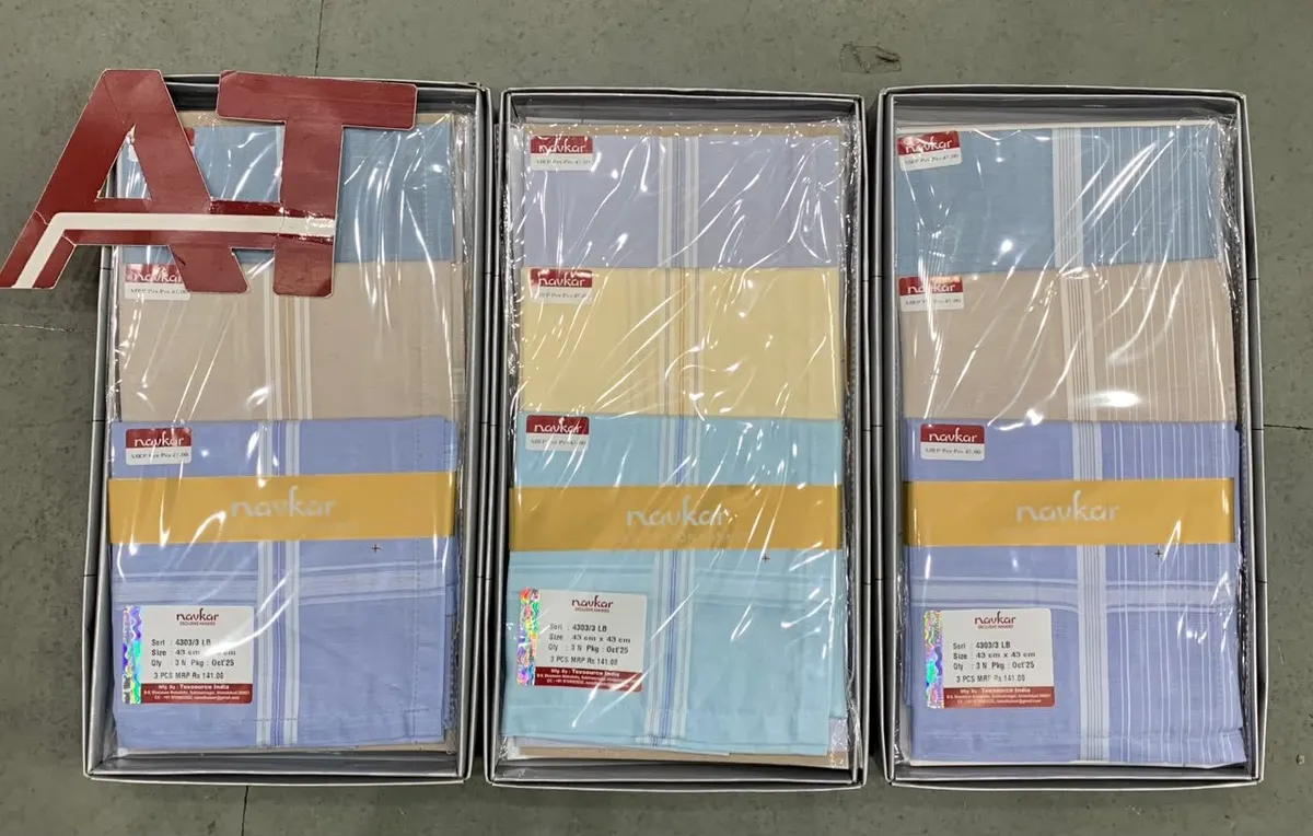 Navkar 4303 — wholesale gents box rumal, Apsara Textiles Itwari Nagpur